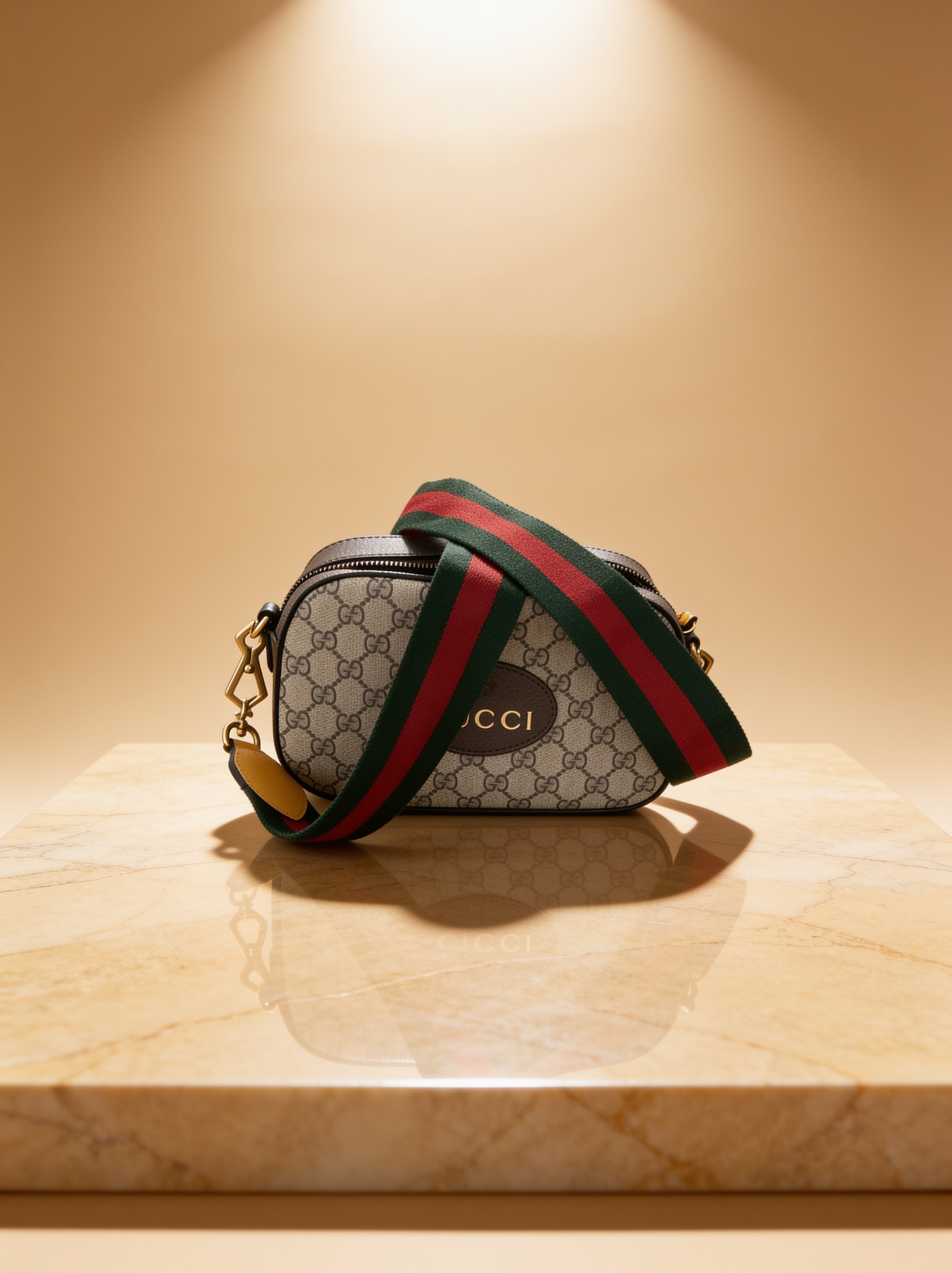 „Luxus im Detail – Gucci Crossbody Tasche mit ikonischem Streifen-Design“